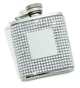 Clear Crystal Flask & Engraved Plate- Last one!