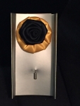 Double Flower Lapel Stick Pin - Black & Gold