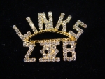 LINKS /Zeta Phi Beta Swarovski Crystal curved pin