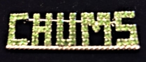 CHUMS  Green Swarovski Crystal Lapel Pin- MEDIUM Size