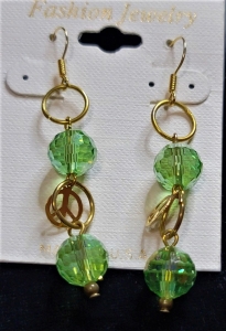 Lime Green Crystal Stone Beaded Earrings -Last one!