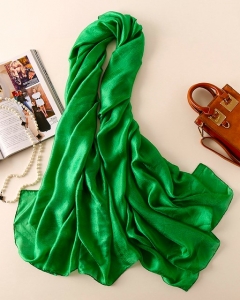 Elegant Oversized Kelly Green Silk Shawl-Only 4 left