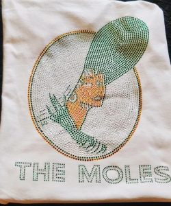   MOLES FILLED IN RHINESTONE Logo Bling T-Shirt (Sizes 2x- 4x-large)
