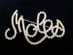 MOLES Clear Swarovski Crystal Scripted Pin -X Large