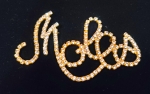 MOLES Clear Swarovski Crystal Scripted Pin -Large-Best Seller! 4 inches