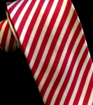 Crimson & White Peppermint-Striped Neck Tie and Hankie
