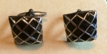 Black & Silver Pattern Square Cufflink 