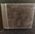 Black Leather & Suede Fold Wallet