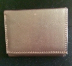 Taupe Leather Tri-Fold Wallet