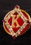 KAPPA  ALPHA PSI (K) Swarovski Crystal Lapel Pin