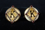 KAPPA ALPHA PSI (K) Swarovski Crystal Cufflinks