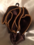 Brown with Gold  Trim Round Pocket Square