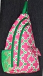 Pink and Green Sling Back Cross Body Bag