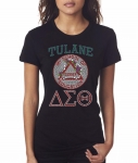 TULANE UNIVERSITY/DST- My School of Higher Ed. BLACK Chapter Bling T-Shirt (Sizes - small - x-large)