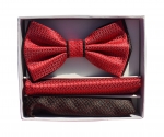 2 layered Black and Red w Bow tie-Pre-tied only