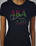 Initiated in ALPHA  DELTA OMEGA Chapter Bling T-Shirt (Sizes small to x-large)