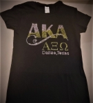 ALPHA ETA OMEGA Chapter Bling T-Shirt (Sizes small to x large)