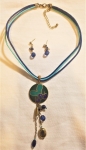 Blue and Teal Medallion Necklace Set 