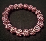 Purple Crystal Ball Charm Bracelet