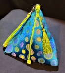  SILK TURQUOISE & LIME GREEN TRIANGLE NOVELTY HANDBAG-Only 4 LEFT!