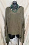 OLIVE GREEN ITALIAN SILK LADIES FLOWING BLOUSE-LIMITED QUANITY