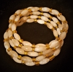 Spiral Peach Stone with Orange Beads Stretch Bracelet - Only 1 left!