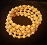 Spiral Peach Stone with Orange Iridescent Beads Stretch Bracelet - Only 1 left!