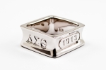 DST Sterling Silver Tiffany Style Square Ring