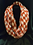  Red and  White Checkered Infinity Scarf