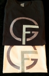 GIRL FRIENDS,INC. PLATINUM GLITTER MIRROR FINISH Logo Bling T-Shirt (Sizes 2X-4X-large)
