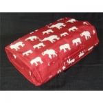 Red and White ELEPHANT TOILETRY BAG