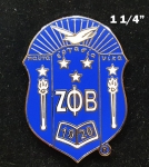 Zeta Phi Beta Color Crest Pin - Silver plating