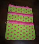 GREEN WITH PINK DOTS POUCH