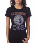CLEMSON UNIVERSITY/ZPB-My School of Higher Ed. - Black Bling T-shirt (sizes small - x-large)