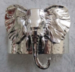 Large Elephant Head Cuff Bracelet -Gold or Silver Plated