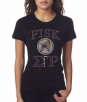 FISK UNIVERSITY/SGR- MY HBCU BLACK Chapter Bling T-Shirt (Sizes - 2x- 4x large)