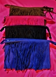 FAUX SUEDE FRINGED COSMETIC BAG/CLUTCHES-These won't last long!