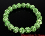 GREEN Crystal Ball  Bracelet-Great for charm!
